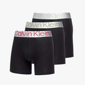 Boxerky Calvin Klein Reconsidered Steel Cotton Boxer Brief 3-Pack Black/ Grey Heather XL
