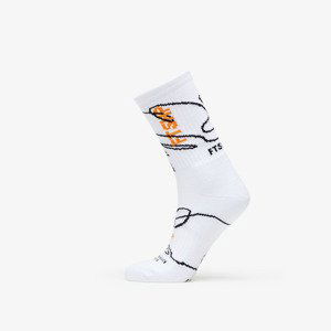 Ponožky Footshop The Skateboard Socks White/ Orange 39-42