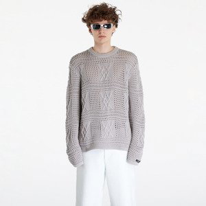 Svetr Daily Paper Zuberi Crochet Long Sleeve Sweater Moonstruck Grey M