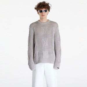 Svetr Daily Paper Zuberi Crochet Long Sleeve Sweater Moonstruck Grey S