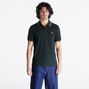 Tričko FRED PERRY Twin Tipped Polo Short Sleeve Tee Night Green/ Warm Grey/ Light Rust M