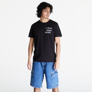 Tričko Calvin Klein Jeans Diffused Stacked Short Sleeve Tee Black M