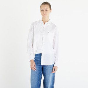 Košile Tommy Jeans Solid Linen Blend Shirt White XS