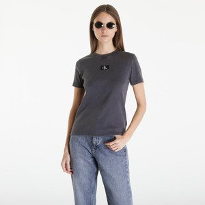 Tričko Calvin Klein Jeans Label Washed Rib Slim Short Sleeve Tee Gray L