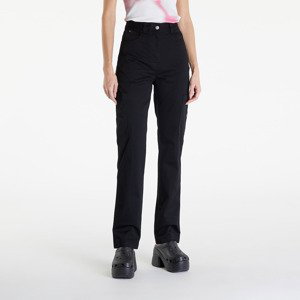 Kalhoty Calvin Klein Jeans Woven Label High Rise Straight Pant Black M