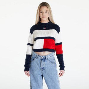 Svetr Tommy Jeans Colorblock Badge White L