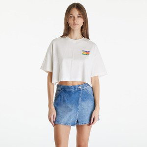 Tričko Tommy Jeans Oversized Cropped Summer Flag Tee Ancient White M