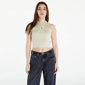 Top Calvin Klein Jeans Woven Label SweaterTank Top Green Haze XS