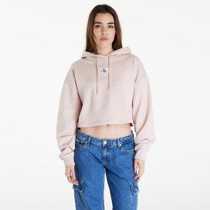 Mikina Calvin Klein Jeans Woven Label Hoodie Sepia Rose XS