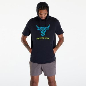 Mikina Under Armour Project Rock Payoff Short Sleeve Terry Hoodie Black/ Coastal Teal XL