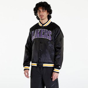 Bomber New Era LA Lakers NBA Applique Satin Bomber Jacket UNISEX Black/ True Purple L