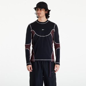 Tričko Reebok Ribbed Training Long Sleeve T-Shirt Bordeaux/ Black L
