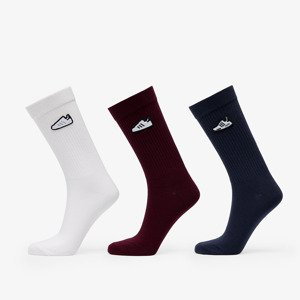Ponožky adidas Crew Socks 3-Pack Maroon/ White/ Shadow Navy L