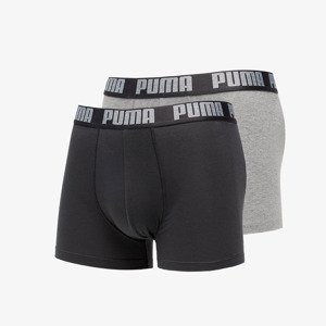 Boxerky Puma 2 Pack Basic Boxers Dark Gray/ Melange L
