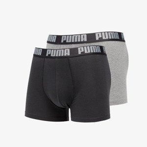 Boxerky Puma 2 Pack Basic Boxers Dark Gray/ Melange XL