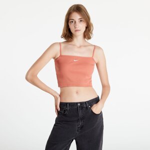 Top Nike NSW Essential Ribbed Crop Top Madder Root/ White XS