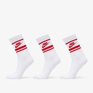 Ponožky Nike Sportwear Everyday Essential Crew 3-Pack Socks White/ University Red L