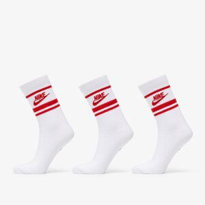 Ponožky Nike Sportwear Everyday Essential Crew 3-Pack Socks White/ University Red M