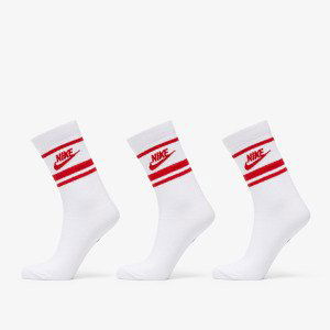 Ponožky Nike Sportwear Everyday Essential Crew 3-Pack Socks White/ University Red XL