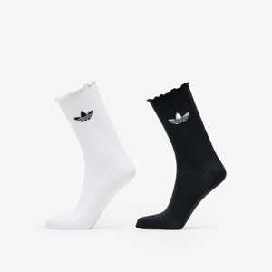 Ponožky adidas Semi-Sheer Ruffle Crew Socks 2-Pack White/ Black 43-45