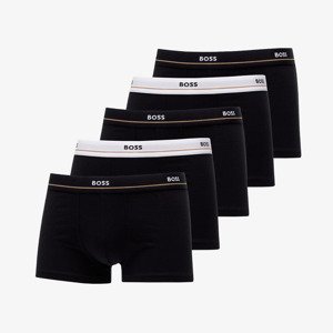 Trenky Hugo Boss Stretch-Cotton Trunks With Logo Waistbands 5-Pack Black L