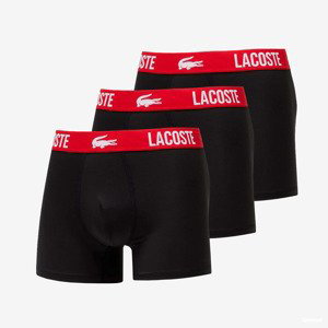 Boxerky LACOSTE Underwear Trunk 3-Pack Black/ Red XL