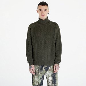 Svetr Nike Life Men's Cable Knit Turtleneck Sweater Cargo Khaki XL
