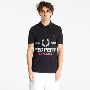 Tričko FRED PERRY x PLEASURES Logo Shirt Black M
