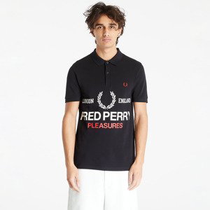 Tričko FRED PERRY x PLEASURES Logo Shirt Black XXL