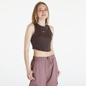 Tílko Nike Sportswear Essentials Women's Ribbed Cropped Tank Baroque Brown/ Sail L