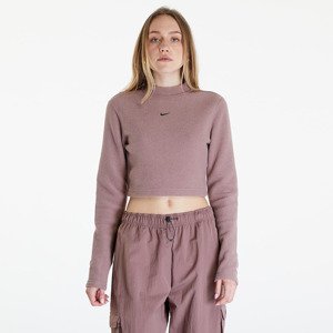 Top Nike Sportswear Phoenix Plush Women's Long-Sleeve Crop Top Smokey Mauve/ Black M