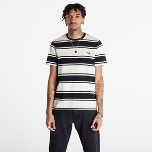 Tričko FRED PERRY Bold Stripe T-Shirt Oatmeal/ Ecru/ Black L