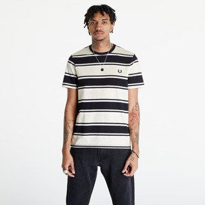 Tričko FRED PERRY Bold Stripe T-Shirt Oatmeal/ Ecru/ Black XL