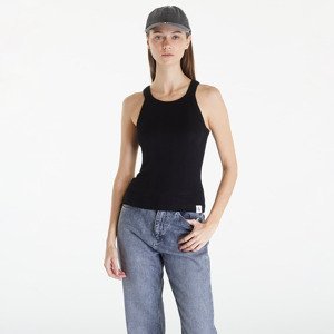 Tílko Calvin Klein Jeans Variegated Rib Woven Tank Top Black S