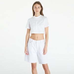 Tričko Calvin Klein Jeans Premium Monologo Cropped T-Shirt White M