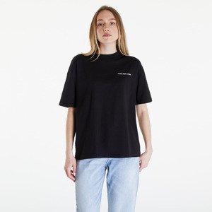 Tričko Calvin Klein Jeans Embroidered Slogan Back Tee Black S