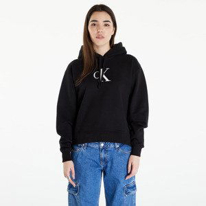 Mikina Calvin Klein Jeans Satin Hoodie Black S