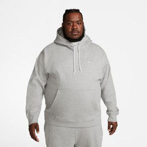 Mikina Nike Solo Swoosh Men's Fleece Pullover Hoodie Dk Grey Heather/ White L