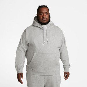 Mikina Nike Solo Swoosh Men's Fleece Pullover Hoodie Dk Grey Heather/ White XL