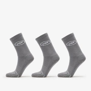 Footshop Basic Crew Socks 3-Pack Grey 36-38