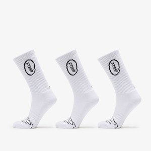 Ponožky Footshop High Crew Socks 3-Pack White 36-38