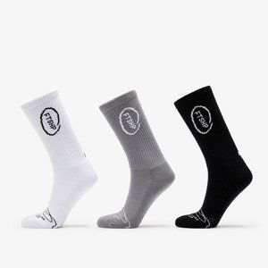Footshop High Crew Socks 3-Pack Black/ White/ Grey 36-38