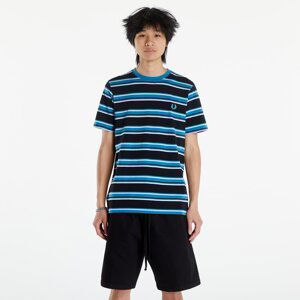 Tričko FRED PERRY Stripe T-Shirt Black/ Light Smoke/ Ocean L