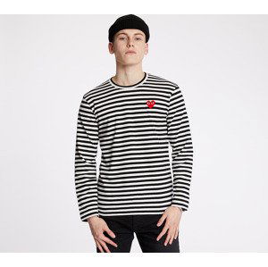 Tričko Comme des Garçons PLAY Long Sleeve Tee UNISEX Black/ White XL