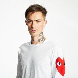 Comme des Garçons PLAY Longsleeve Tee White/ Red