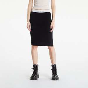 Calvin Klein Jeans Contrast Waistband Knitted Skirt Ck Black