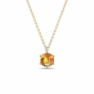 Zlatý náhrdelník s kulatým citrínem KLENOTA