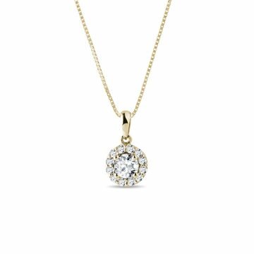 Zlatý diamantový náhrdelník v halo stylu KLENOTA