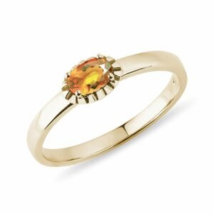 Prsten s oválným citrínem ve žlutém zlatě KLENOTA