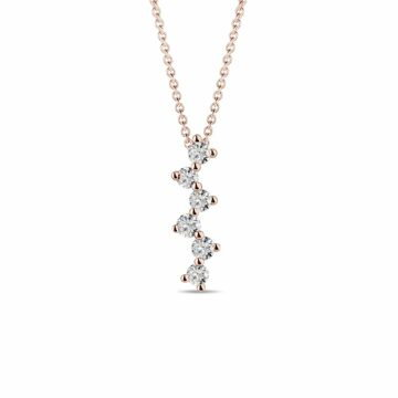 Diamantový náhrdelník z růžového 14k zlata KLENOTA